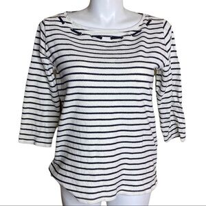 Talbots Top Stripes Grommet Laced Top Size 1X Fits Like 14